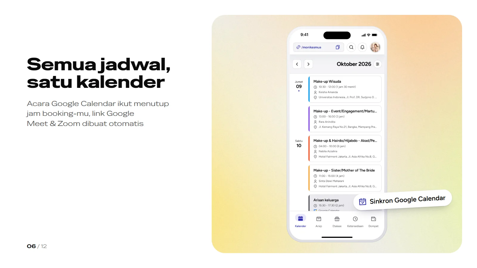 Slide 6: Semua jadwal, satu kalender